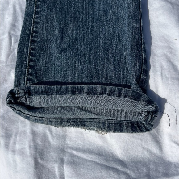 Blue Worn In Modern Bootcut Jeans With Embroidered Pockets - Picture 6 of 8